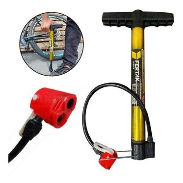 Imagem de Bomba de Ar de Encher Pneu Bike Moto Bicicleta Carro Carrinho Calibrar
