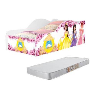Imagem de Mini Cama Infantil Juvenil Carro Com Proteção Lateral Adesivada MDF De