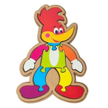 Imagem de Quebra cabeça Infantil Pica Pau 9 peças Brinquedos Educativos Madeira 