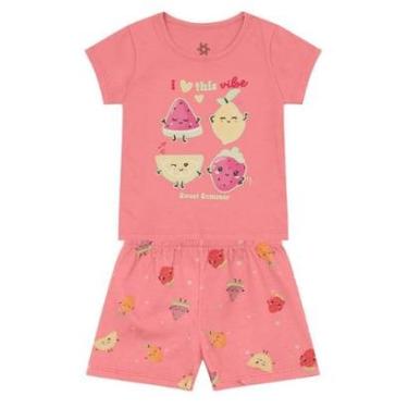 Imagem de Pijama infantil menina de frutinhas brilha no escuro Brandili-Feminino
