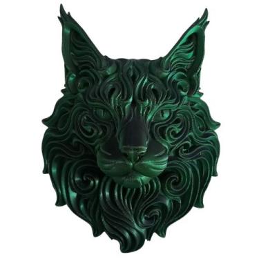 Imagem de Decoração de Parede Cara de Gato Ecológica - Meu Shop BR, Verde com Pr