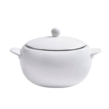 Imagem de Sopeira com Tampa Silver em Porcelana 3,5 Litros Strauss Branca