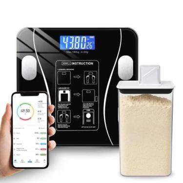 Imagem de Kit Balança Digital Bioimpedância Com Pote Whey Hermético - NoBrand