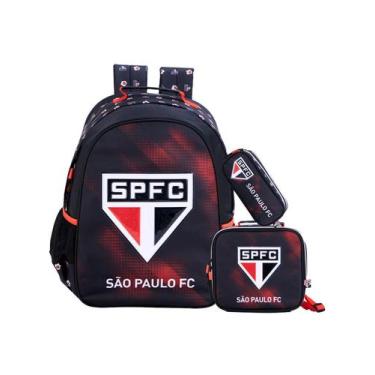 Imagem de Kit São Paulo Time Mochila Costas + Lancheira + Estojo Duplo - Xeryus