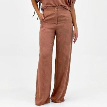 Imagem de Calça Esquire Pantalona em Tecido Estampada Feminina-Feminino