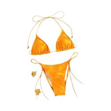 Imagem de Conjunto De Biquíni Sexy Com Estampa Para Mulheres, Mini Swimsuit, Mic