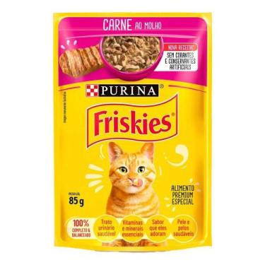 Imagem de Sachê Purina Friskies Carne ao Molho Gatos Adultos 85g