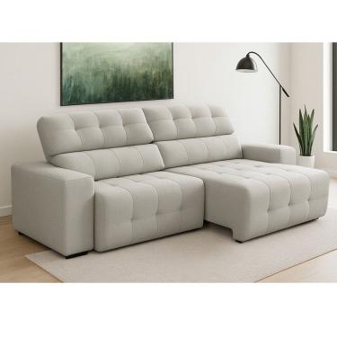 Imagem de Sofa 4 Lugares Retratil Reclinavel 250cm Linho Atualle Ferguile