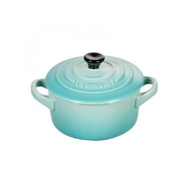 Imagem de MINI COCOTTE LE CREUSET CLASSIC 250ML 10CM PUXADOR PRETO EM CERÂMICA AZUL COOL MINT 91005000496100