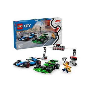 Imagem de GRID COM CARROS DE CORRIDA VCARB E SAUBER LEGO CITY F1 313 PEÇAS 60474