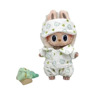 Imagem de Pijama Mini Kawaii Labubu Com Máscara Para Os Olhos, Conjunto De Três 