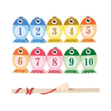 Imagem de Jogo De Pesca De Madeira Para Crianças, Brinquedo Interativo Educacion