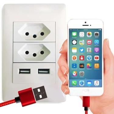 Imagem de Tomada com Usb Embutido Carregador Celular - Rick Imports