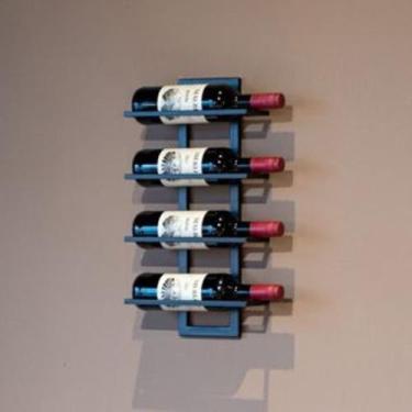 Imagem de Adega de Parede suspensa Para Garrafas Suporte de Ferro Preto design i