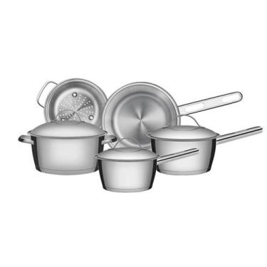 Imagem de Jogo de Panelas Tramontina Allegra Inox 5 Peças, Prata, 5