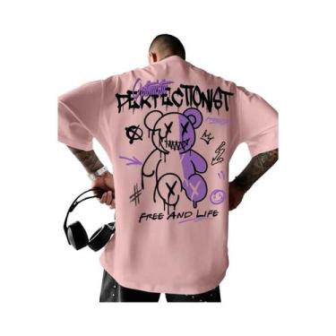 Imagem de Camiseta Masculina De Verão Com Estampa De Urso Teddy, Confortável E R