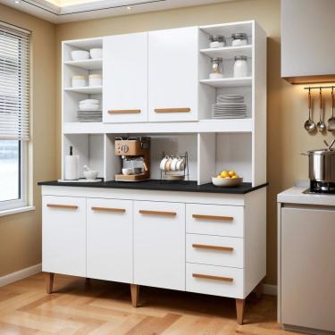 Imagem de Cozinha Completa 5 Portas 3 Gavetas Atenas Branco