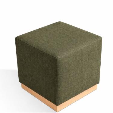 Imagem de Puff para Sala de Estar Linho 47x50cm Leti Verde