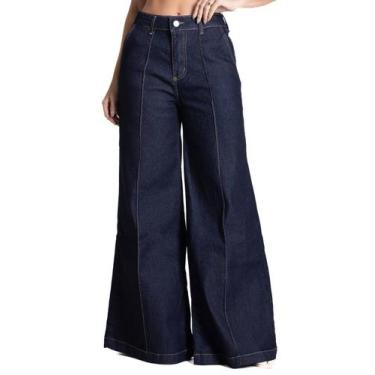 Imagem de Calça Jeans Sawary Super Wide Leg Petit - 282628 - Azul mediobr 44, Az