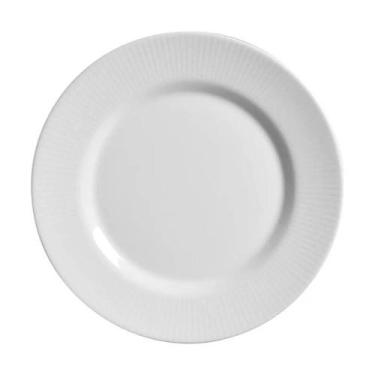 Imagem de Prato Raso Plissan Relevo Branco 33cm Cerâmica Alleanza
