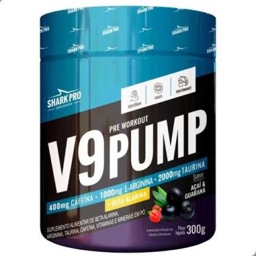 Imagem de Pre Workout V9 Pump Energy 300g Shark Pro, Açaí com Guaraná