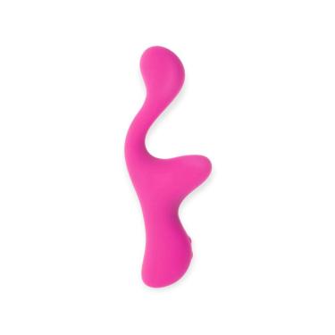 Imagem de Vibrador com Dupla Estimulação Lust L16 em Silicone 17,25CM X 6,25CM Rosa com 5 Modos de Vibração e Bateria Recarregável