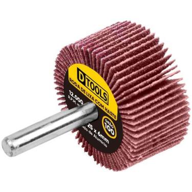 Imagem de Roda de Lixa com Haste 50x25MM Grão 100 para Desbaste e Polimento com Acabamento Uniforme Dtools