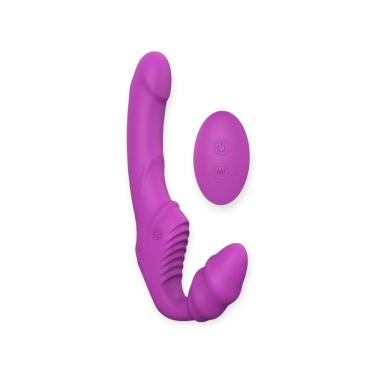 Imagem de Vibrador Strapless Nana-RCT em Silicone e ABS 21.8CM Rosa com 9 Modos de Vibração e Controle Remoto S-Hande
