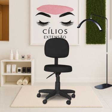 Imagem de Cadeira Mocho Para Salão Estética Cílios Sobrancelha Preto