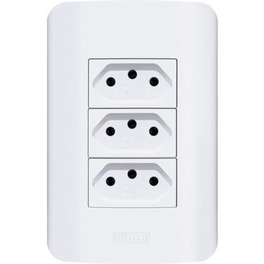 Imagem de Tomadas e Interruptores Linha Canoa 10A e 20A com Placas 4x2 e 4x4 Instalação Rápida Branco OEM