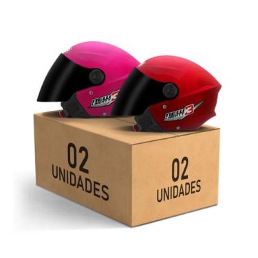 Imagem de Kit 2 Capacetes New Liberty 3 Aberto Viseira Fumê Pro Tork Masculino F