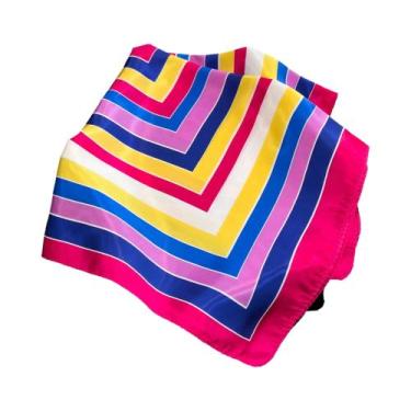 Imagem de Lenço De Seda Quadrado De Luxo Feminino, Hijab, Faixa De Cabelo, Xale 