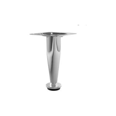 Imagem de 12x Pé Cônico Para Moveis 100mm 10cm Regulagem Cromado Forte Cromado -