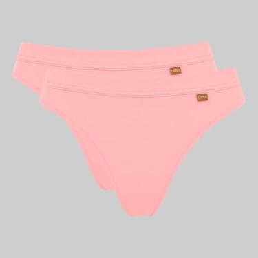 Imagem de Kit 2 Calcinhas Lupo Loba Algodão Fio Dental 40355, Rosa claro, GG