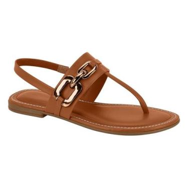 Imagem de Sandália Rasteirinha Casual Feminino Beira Rio 8552209 Marrom, 38