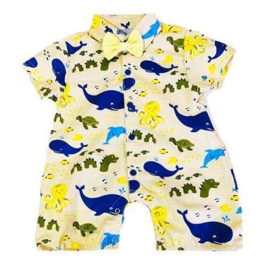 Imagem de Macacão Infantil Menino Marinheiro Bebe Fantasia Safari Carr - anjo da
