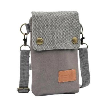Imagem de Bolsa Transversal Feminina De Lona De Cor Sólida Com 3 Camadas Para Ce
