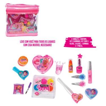 Imagem de Brinquedo Infantil Kit Completo Bolsa Necessaire Maquiagem Menina Make
