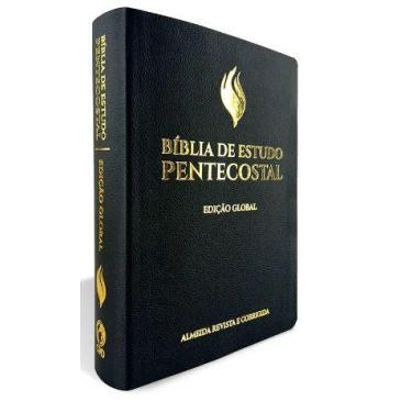 Imagem de Bíblia de Estudo Pentecostal Grande Luxo Preta Edição Global - CPAD