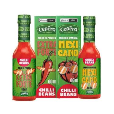 Imagem de Kit Molho De Pimenta Mexicano e ExtraForte Cepêra Vidro 60ml - Cepera