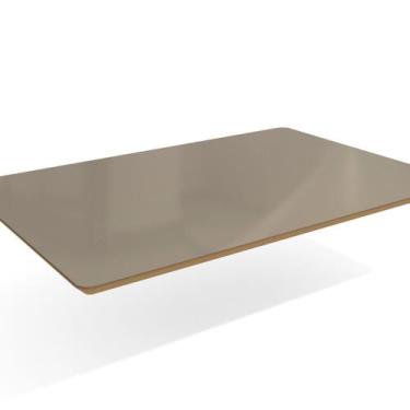 Imagem de Tampo para Mesa de Jantar 120cm x 80cm de Madeira com Vidro Marrom/Fre