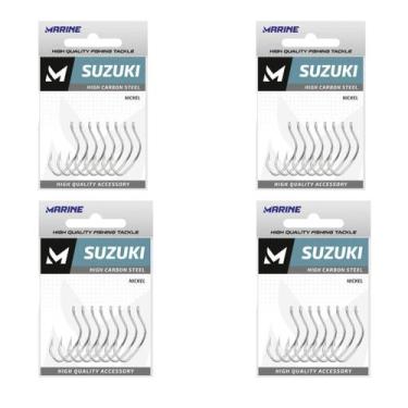 Imagem de Anzol Marine Suzuki Nº 20 Kit 4 Cartelas 100un Aço Robalos Pescadas Tr