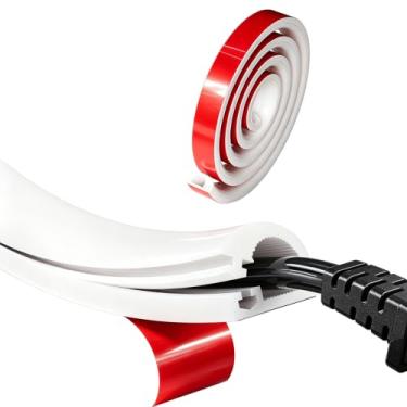 Imagem de Escondedor de parede de silicone para 1 cabo, capas de cabo de abertura lateral para fio na parede, pista de cabos autoadesivos, esconder fio de TV pequeno, mini cabo de TV flexível para TV montada na