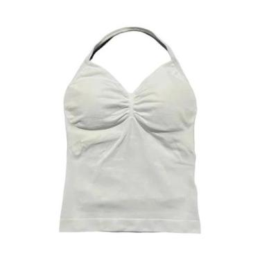 Imagem de Top De Ginástica Feminino Longline Com Alças E Costas Abertas, Sem Log