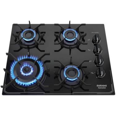 Imagem de Cooktop 4 Bocas a Gás GLP Itatiaia Preto Itamaster Trempe Ferro Fundid