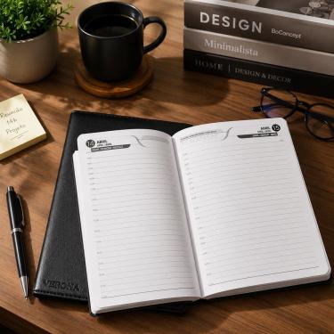 Imagem de Agenda Anual Animativa Verona 168 Folhas Formato Compacto Preto