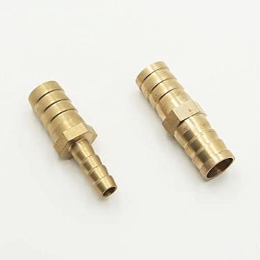 Imagem de Barbante de mangueira reta de redução de latão 2 vias Adaptador de encaixe de tubo farpado Adaptador de conector de acoplador de cobre, 25mm, 16mm Barb