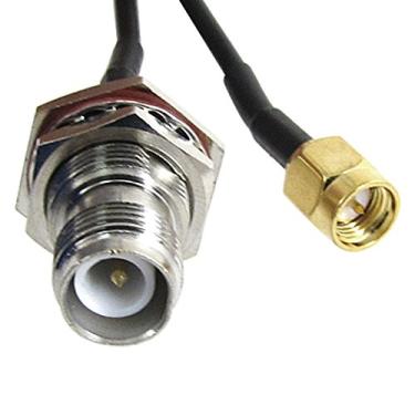 Imagem de uxcell SMA macho para RP-TNC fêmea adaptador conector RF coaxial cabo de pigtail 13 polegadas