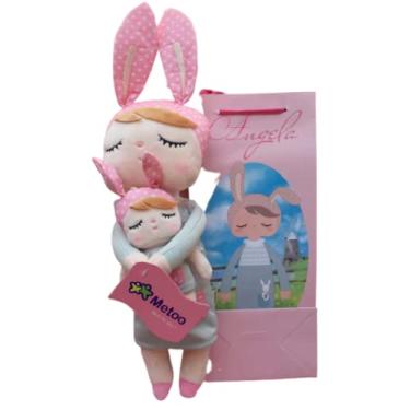 Imagem de Boneca Metoo Original Angela + Mini Com Sacola, IBMKIDS (Cinza)