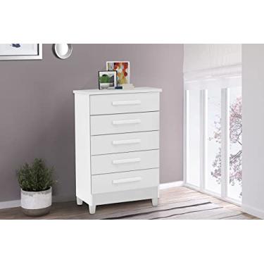 Imagem de Cômoda Com 5 Gavetas Paola Cor Branco - Rud Rack